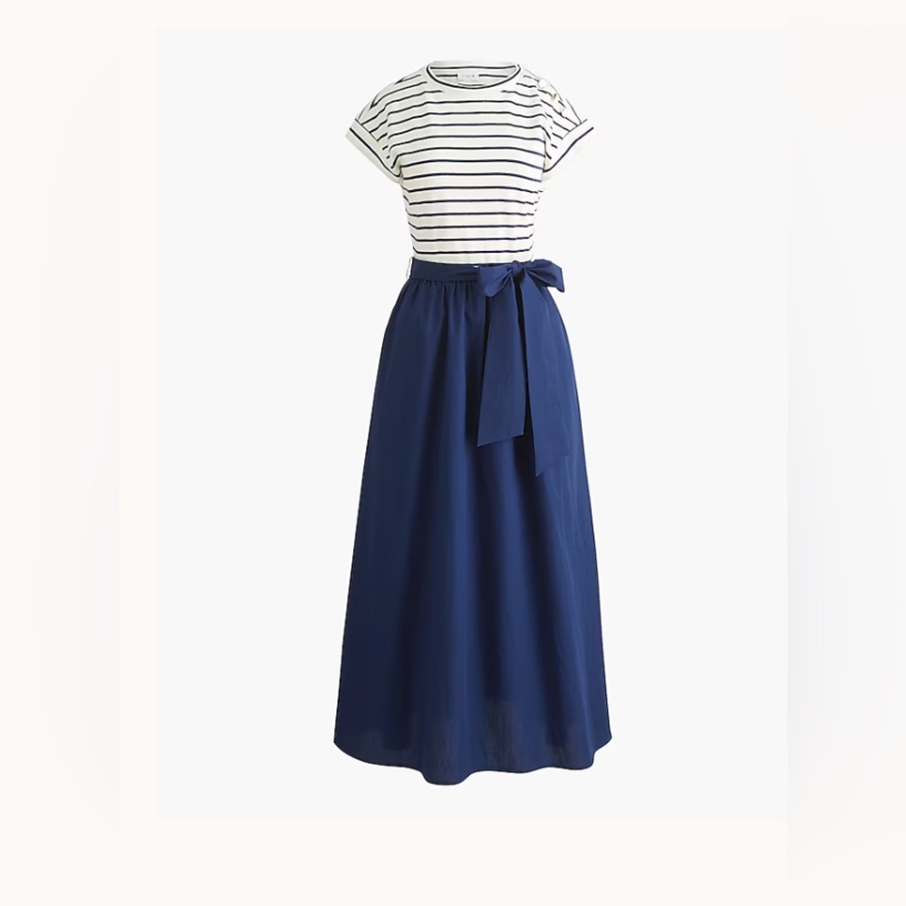 NWT Jcrew Button-shoulder tie-waist knit mixy dress